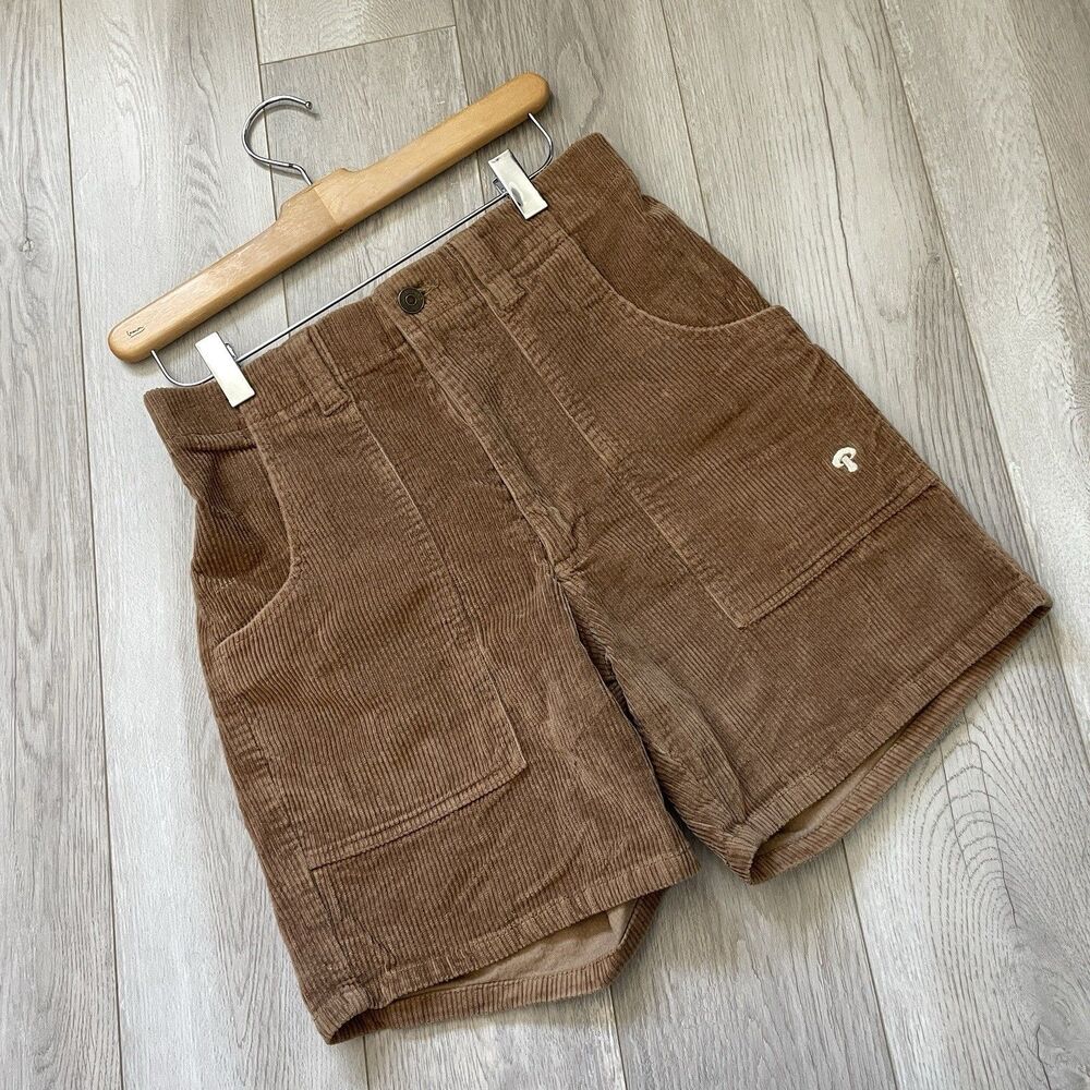 Mollusk Corduroy Shorts shroom high rise womens Brown (small) granola girl earth